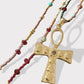 Collar largo etro cruz egipcia oro