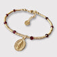 Pulsera mostacilla granate oro