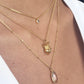 Collar corazón coronado oro